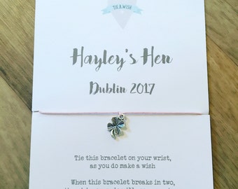 Personalised Hen party wish bracelets