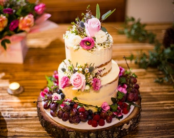 15-40cm Rustic Wooden Cake Base, Wood Slices, Raw Timber, Table Centre pieces, Wedding, Home Decor, Party, Craft Supply, Australian Timber