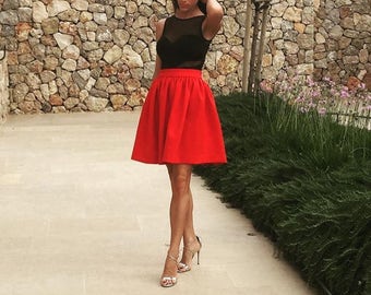 Red Carrie skirt, with pockets!
