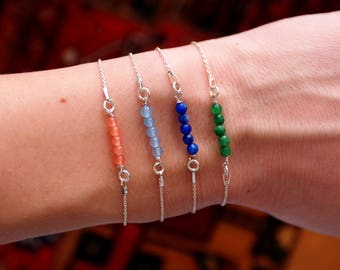 Beaded Bar Bracelet, Bar bracelet, gemstone bar bracelet, delicate gemstone Bracelet, thin bracelet bar, gemstone bracelet,