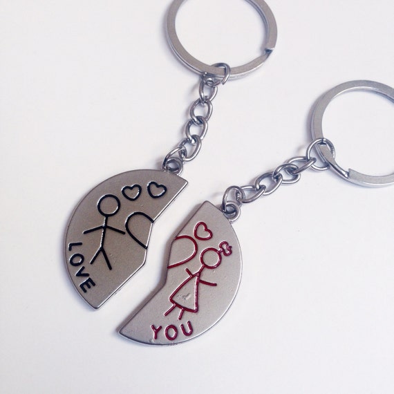 I love you keychain couples keychain set boyfriend