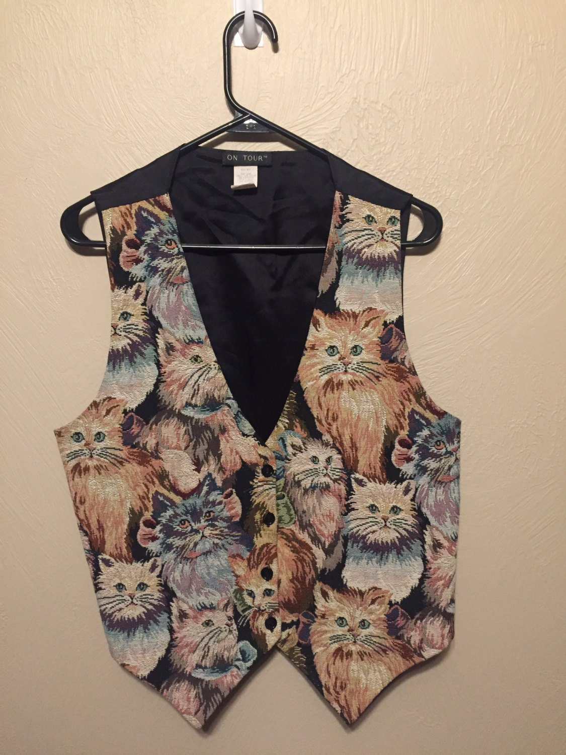 Vintage Cat vest // Cat vest // cat shirt // funny cat shirt
