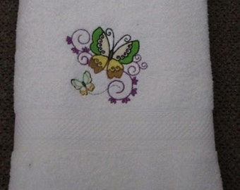Butterfly Embroidered Towel