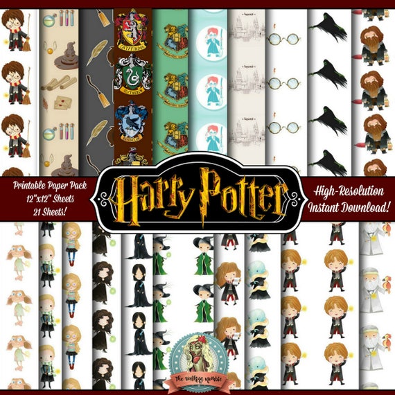 Harry Potter Digital Paper Harry Potter Scrapbook Paper