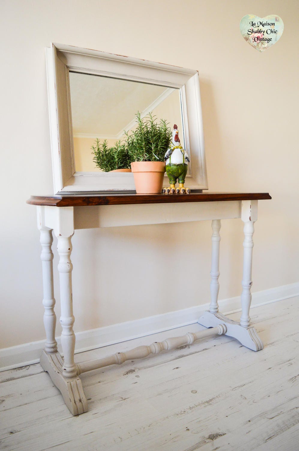 Farmhouse Cottage Console Table Breakfast Bar Rustic Solid