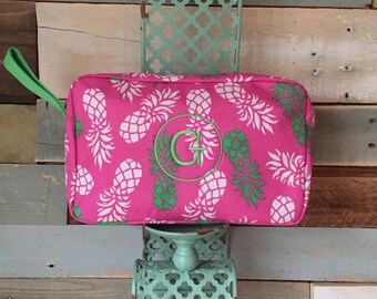Monogram makeup bag, Cosmetic Bag, Personalized, Monogram, Bridesmaid Gift, Pineapple Bag, Personalized Gift, Graduation Gift, Monogram