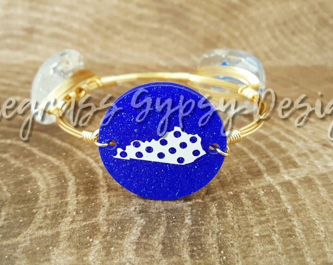 20% off University of Kentucky wire bangle bracelet, Bourbon and Bowties Inspired