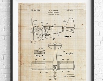 Blueprint Wall Art airplane print on blueprint paper industrial art modern Blueprint Wall Art airplane print on blueprint paper industrial art modern