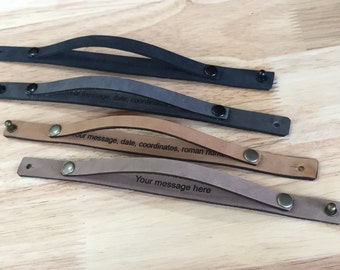 FREE SHIPPING-Personalized Bracelet,Leather Bracelet,Mens Leather Bracelet,Engraved Leather Bracelet,Double Strap Bracelet,Mans Bracelets
