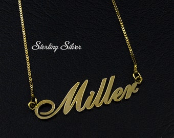 Name Necklace Gold, Font Necklace, Personalized Name Necklace, Birthday Gift, Custom Necklace, Letters Necklace, Name on Necklace