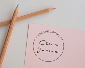 Personal Library Stamp, Personalized Book Stamp, Gift for her, Gift for teacher, Teacher Gift, This book belongs to stamp, Self Inking Stamp