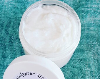 Eucalyptus Whipped Body Butter, Body Cream, Body Butter, Whipped Cream, Whipped Lotion, Natural Lotion, Body Lotion, Gift for Her, Spa Gift