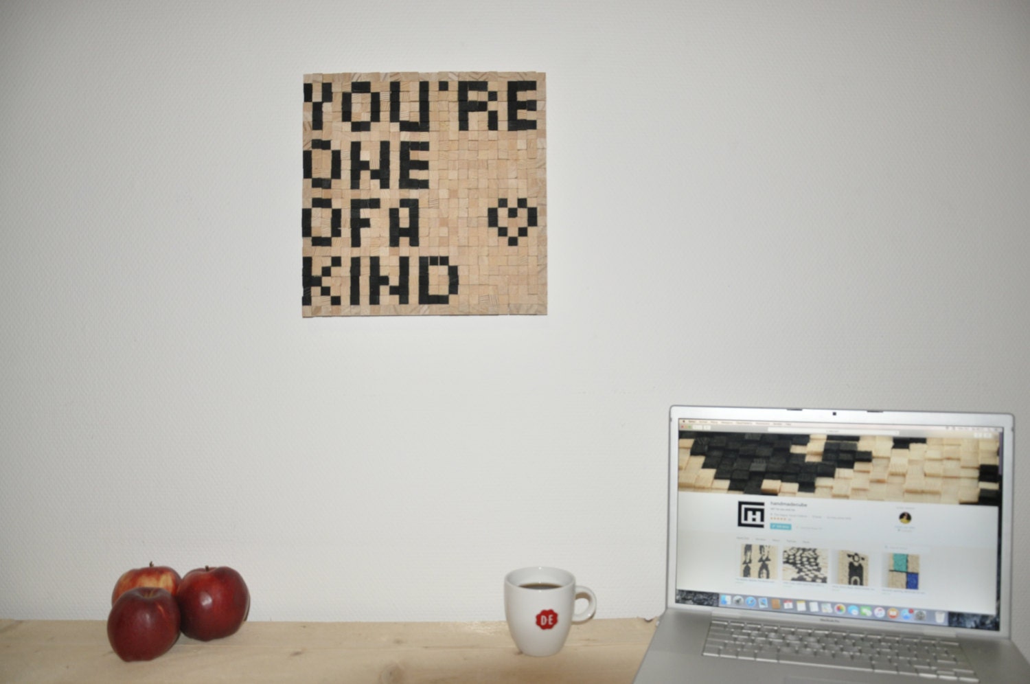 Wanddecoratie hout houten muur kunst kunst cadeau door handmadecube