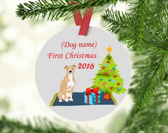 Pitbull's First christmas Ornament - Dogs First Christmas - Pitbull - Gift For pitbull lovers