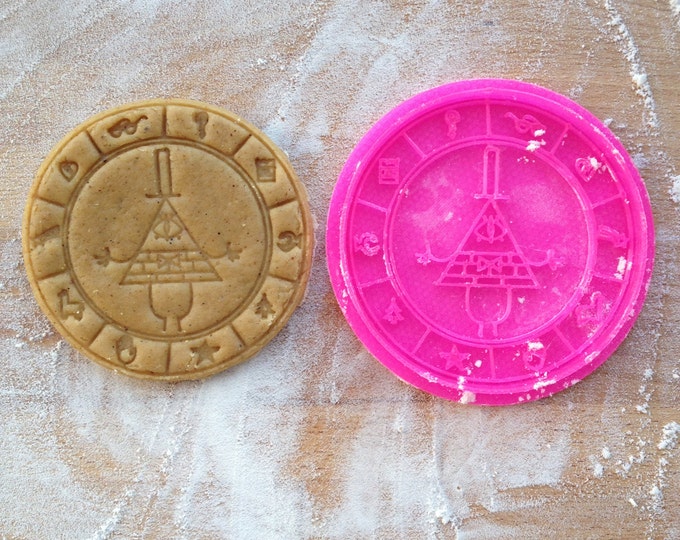 Bill Cipher cookie stamp. Gravity Falls cookie cutter. Gravity Falls cookies