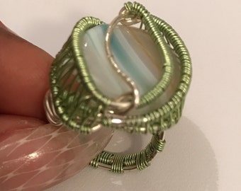 Statement Green Agate Ring