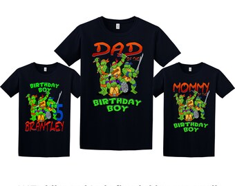 Teenage Mutant Ninja Turtles Birthday Shirt, TMNT Custom Shirt, Personalized NINJA TURTLES Shirt, tmnt family shirts, Birthday t-shirt