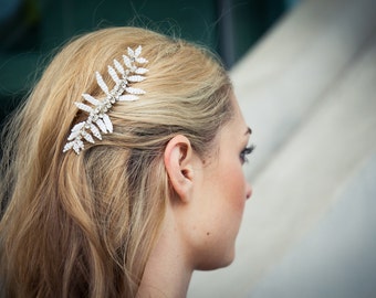 Hochzeit / Braut Haarkamm / Haarschmuck / sintetici / Brautschmuck / copricapo aus schillernden Farnzweigen - Celia