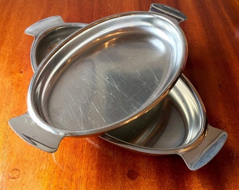 ANCIENNE CASSEROLE FAIT TOUT EN TOLE ÉMAILLÉE BLEU MARMITE vintage EUR 22,90 - FR