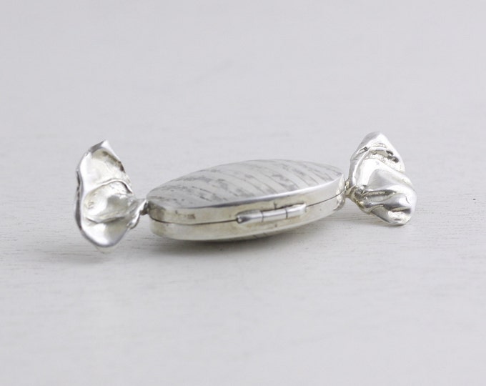 Silver bonbon pill box, novelty silver engagement ring box, collectible snuffbox, miniature silver box, hallmarked sterling silver pill box