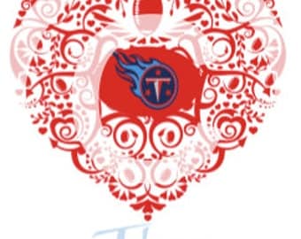 Tennessee Titans Ornate Heart SVG File