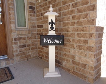 WELCOME POST 10, Free Welcome Sign, Wooden Welcome Post, Front Porch Welcome Post, Front Porch Welcome Sign, Front Porch Sign
