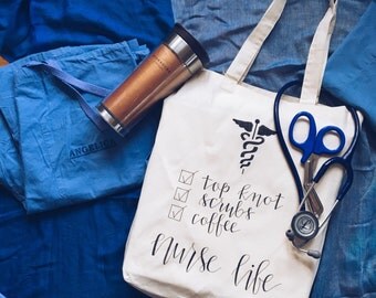Nurse Bag, Nursing Tote Bag. RN/LPN Bag. Nurse graduation gift.