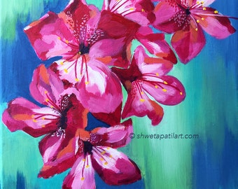 Fuschia painting | Etsy