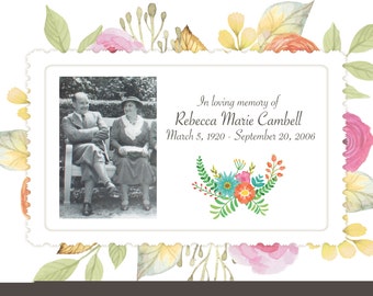 forget me not funeral memory note card template