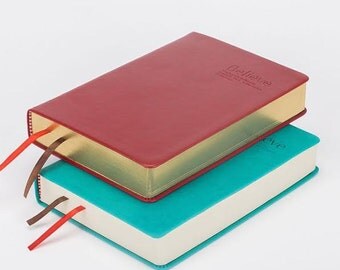 Golden Edges Thick Synthetic Leather Bound Journal | Vintage Style Diary A6 Notebook | 300 Sheets 600 Blank Pages