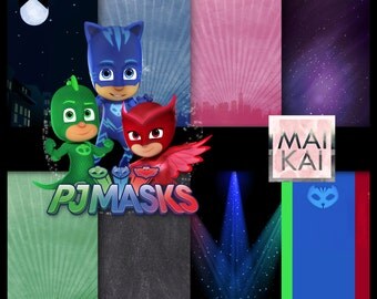 PJ Masks digital paper, pj masks clipart, pj masks paper, pj masks invitation, pj masks birthday. instant download