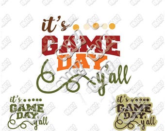It's game day y'all svg dxf eps jpeg format layered cutting files screen print die cut decal vinyl cricut silhouette