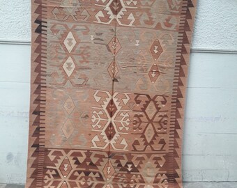 Kilim rug,Anatolian Turkish Vintage Kilim Rug, 64x126 inches