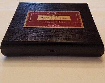 Wooden Cigar Box, Rocky Patel, Vintage Series, Aged 12 Years, Black Cigar Box