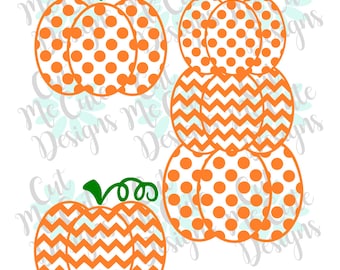 SVG DXF PNG cut file cricut silhouette cameo scrap booking Stacked Pumpkins Pumpkin Bundle Dots and Chevron