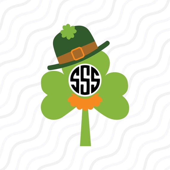 Download Shamrock SVG St. Patrick's Day Monogram SVG Cut table