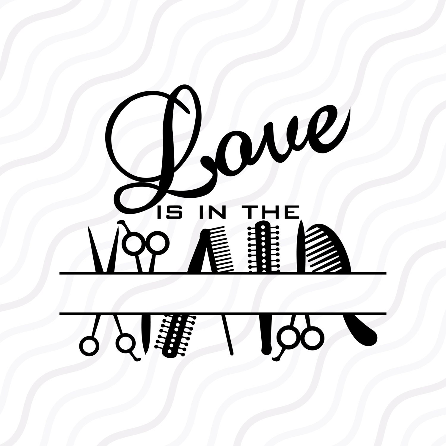 Love in the Hair SVG Salon SVG Hairdresser Monogram SVG Cut