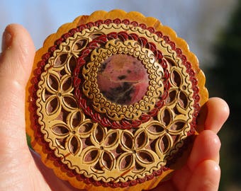 Carved wood jewelry box