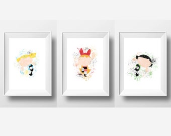 Powerpuff Girls Set of 3, Bubbles, Blossom, Buttercup *Instant Download*