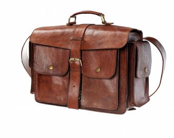 Messenger bag for men leather shoulder bag Brown cross over