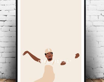 Chance the Rapper, Chance the rapper poster, Chance the rapper print, Hip Hop rap poster, Chance the rapper wall decor, Coloring book