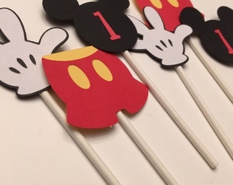 MICKEY MOUSE CUPCAKE Toppers, Mickey Birthday Party, Birthday Decoration, Disney Birthday Party cup cake
