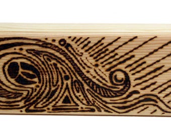 Small Woodburned Pencil Box