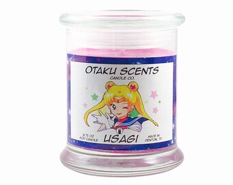Usagi (Sailor Moon) - 8.75 oz Scented Soy Candle With Glitter - Sailor Moon