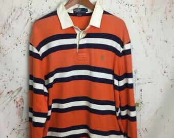 SALE 25% Vintage 90s Polo Ralph Lauren Rugby Shirt Size L