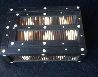 Antique Ceylonese porcupine quill box