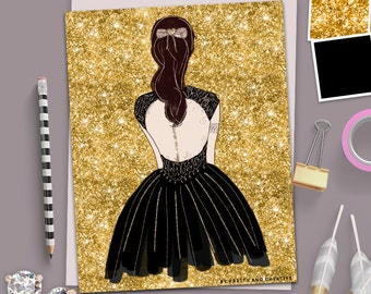 Please!! Don't Buy, Freebie Download Here For Free! Printable Binder Cover Fashion Girl in Black Dress || Please!! Don't Buy,