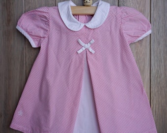1980's Ralph Lauren Pink Gingham Dress- Size 0-3 months