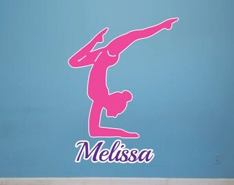 Autocollant Mural Gymnastique Yoga Fille - Vinyl Amovible, Déco Chambre Enfant