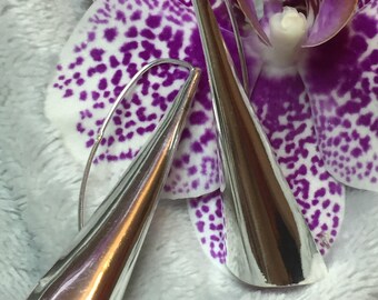 Sterling silver, drop, long earrings